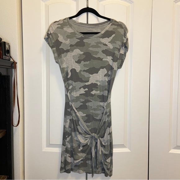 aerie Dresses & Skirts - AERIE CAMO BODYCON MINI DRESS WITH TIE